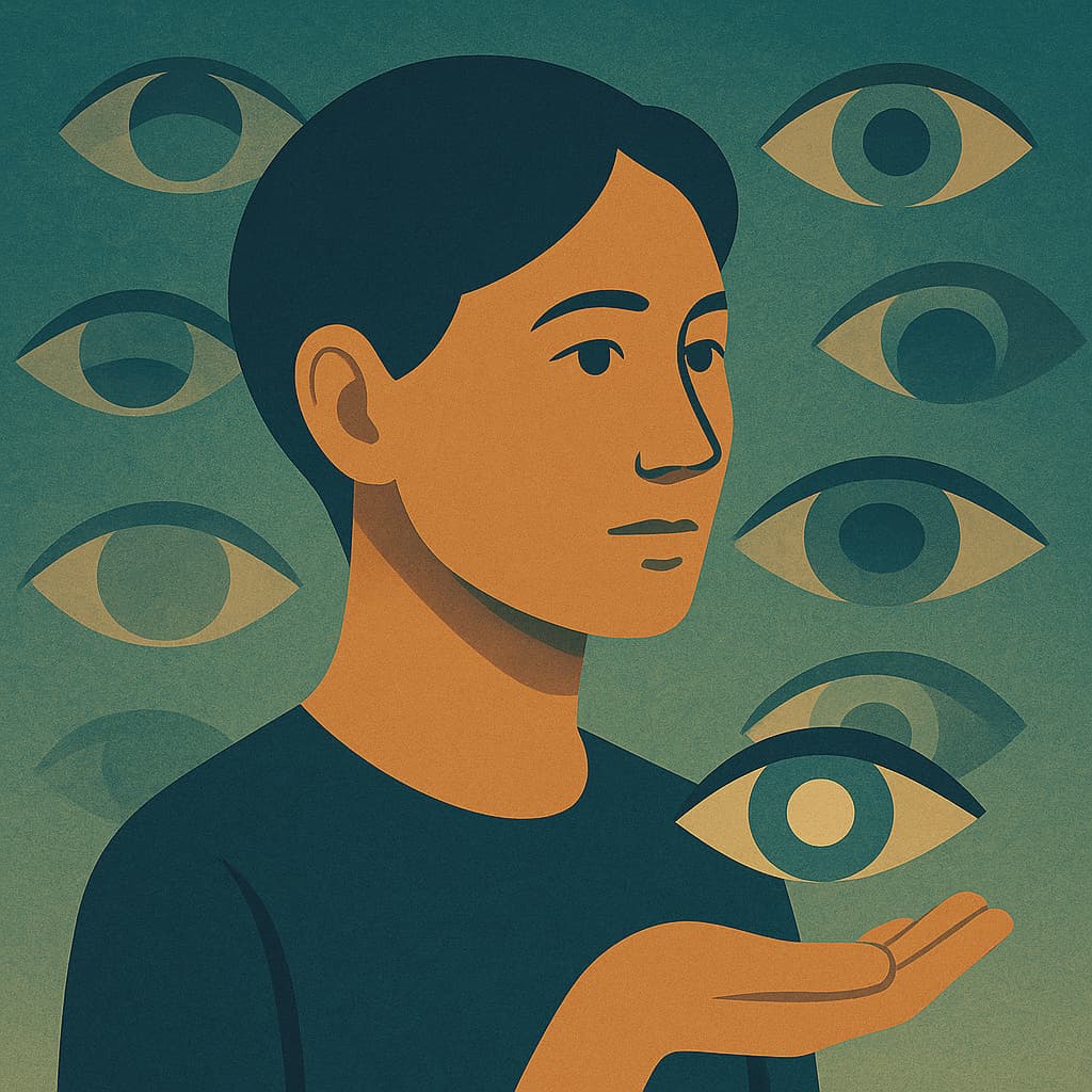 silouhette avec plusieurs yeux en arriere plan symbolisant les maladies des yeux